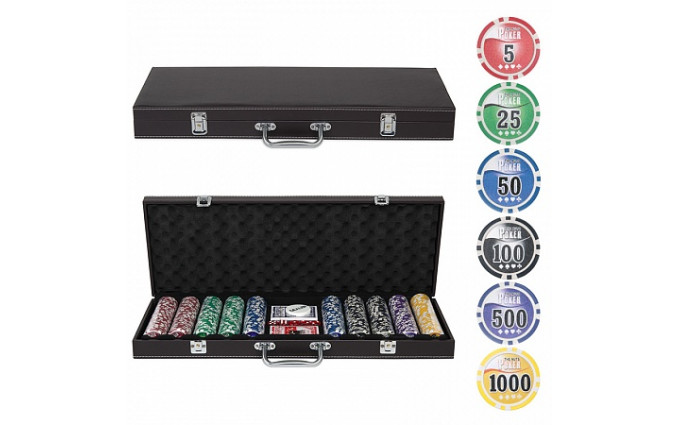 Набор для покера Leather Brown на 500 фишек Набор для покера Leather Brown на 500 фишек