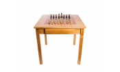 Шахматный стол Турнирный, дуб, с фигурами Стаунтон