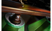 Лампа Классика 1 6пл. сосна (№1,бархат зеленый,бахрома желтая,фурнитура золото)