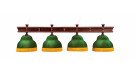 Лампа Президент 4пл. дуб (№6,бархат зеленый,бахрома желтая,фурнитура золото)