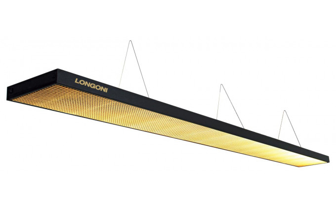 Лампа плоская люминесцентная "Longoni Compact" (черная, золотистый отражатель, 320х31х6см)